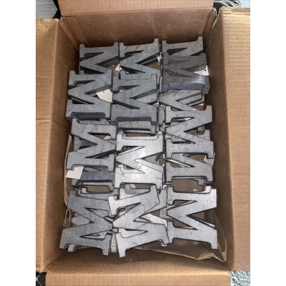 4 INCH Galvanized M 3D Letters - Lot Of 38 - Picture 1 of 2